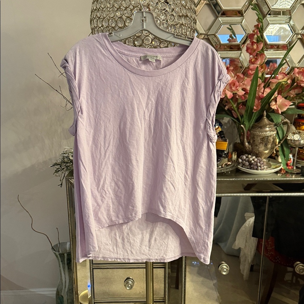 All Saints Light Purple Short Sleeve Top XS